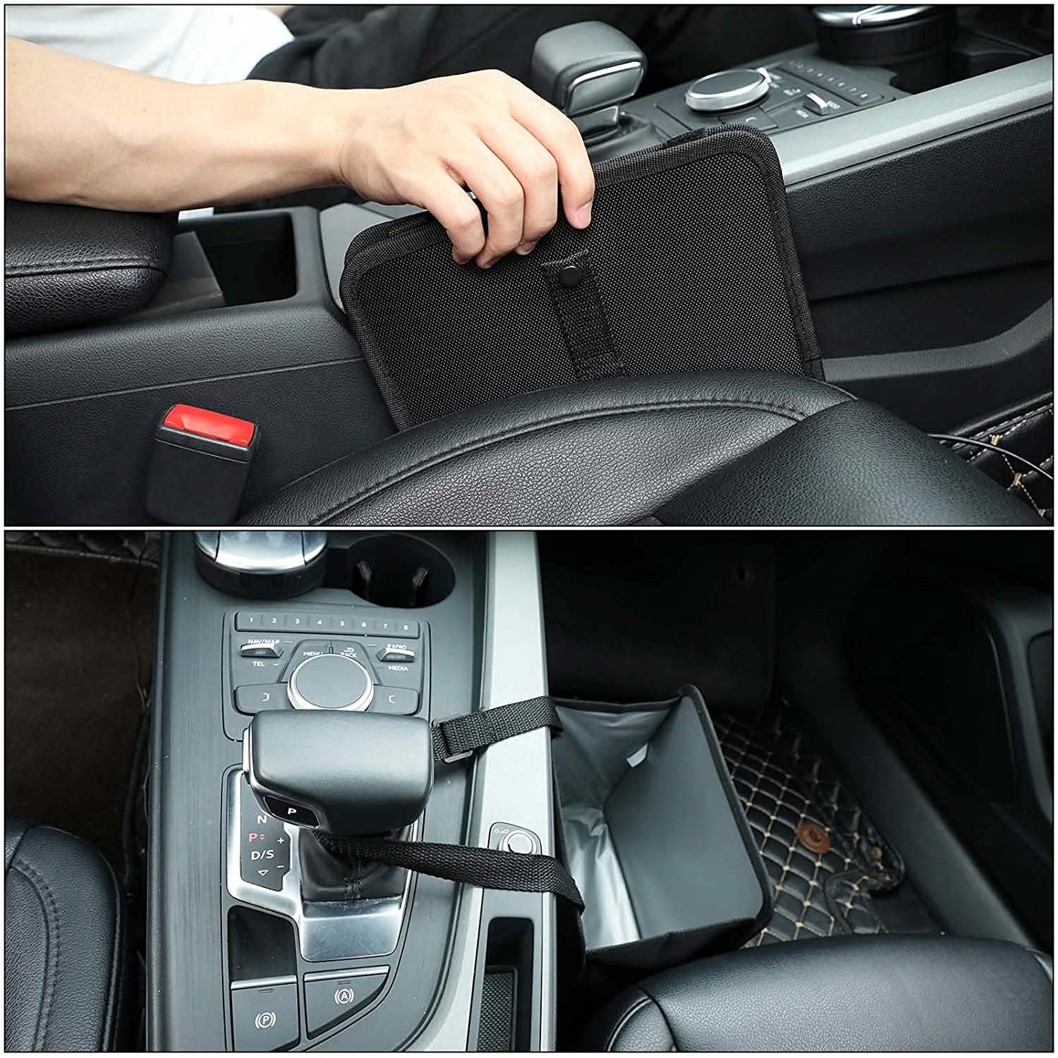 1.85 Gallon Hanging Car Trash Can Waterproof Litter Garbage Bag Organizer Automotive - DailySale