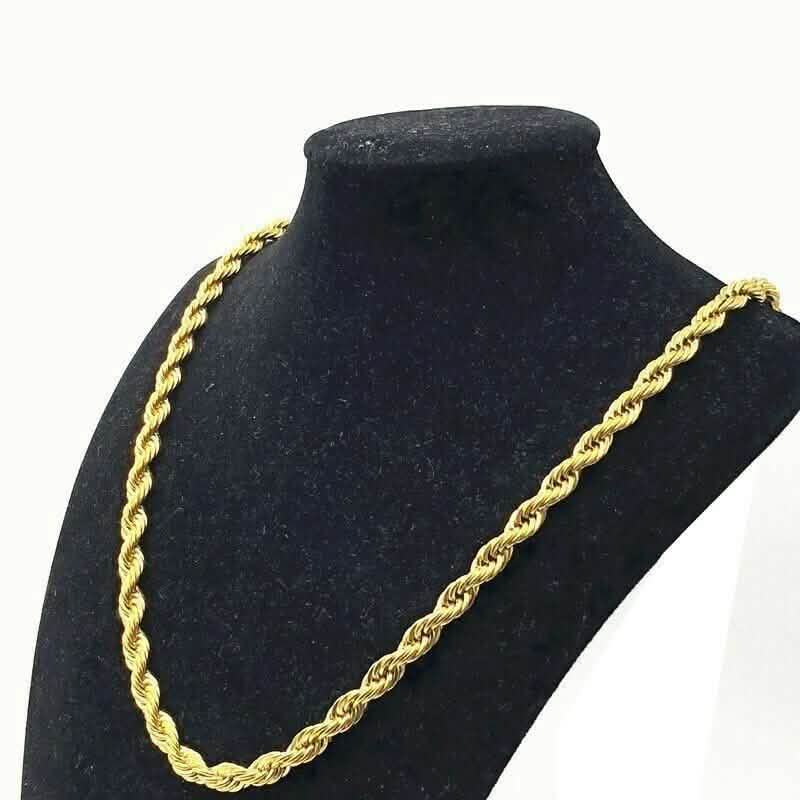 18k Diamond Cut Rope Chain Necklace 5MM Necklaces 20" - DailySale
