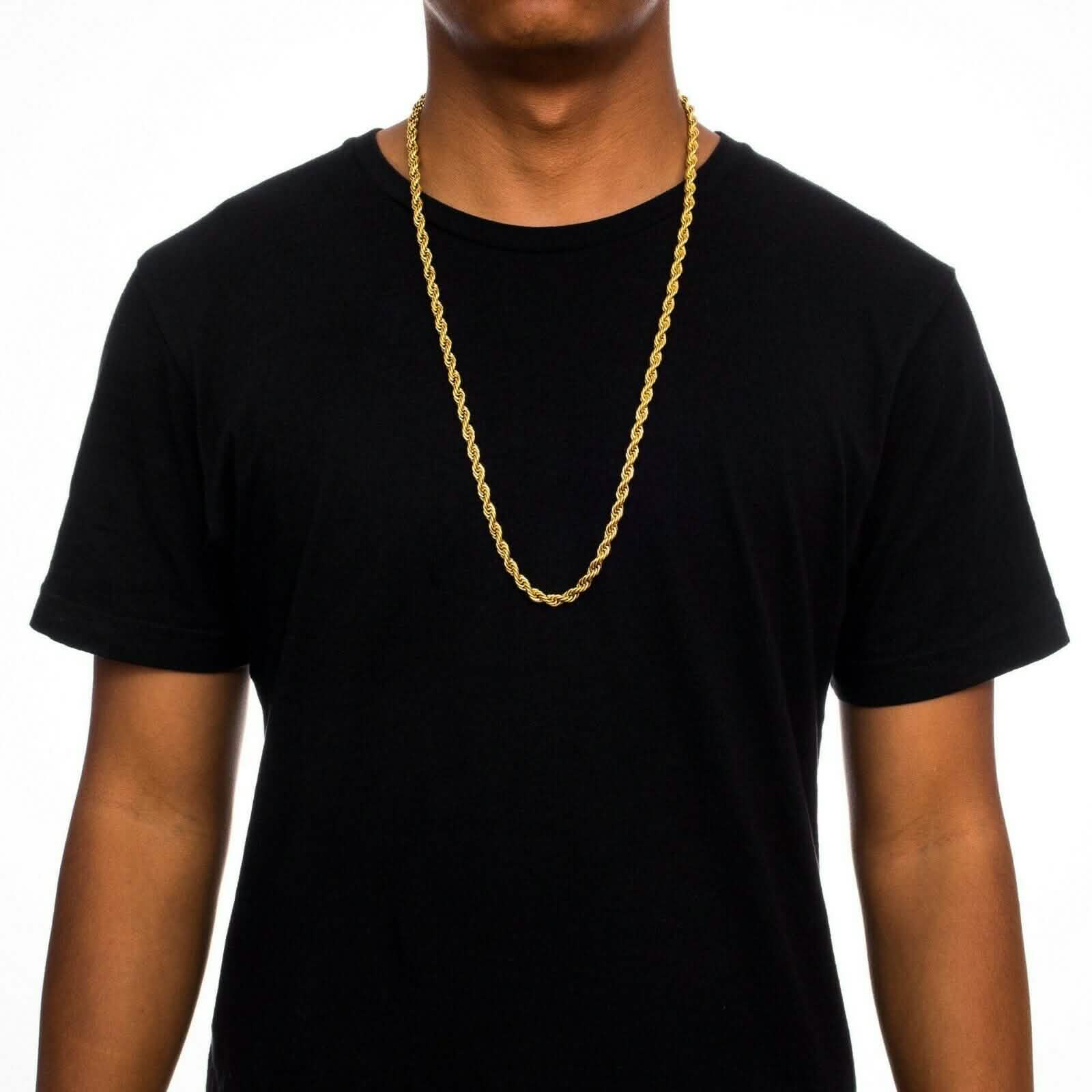 18k Diamond Cut Rope Chain Necklace 5MM Necklaces - DailySale