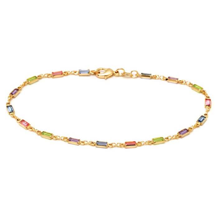 18K Gold Anklet Made with Swarovski Elements Bracelets - DailySale