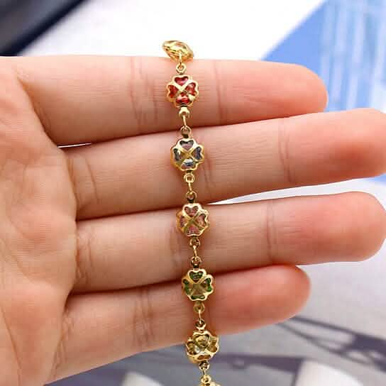 18k Gold Filled High Polish Finish Gold Multi Color Crystal Anklet Bracelets - DailySale