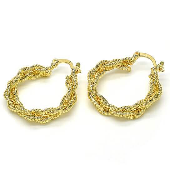 18k Gold Filled High Polish Finsh Medium Hoop Earrings - DailySale