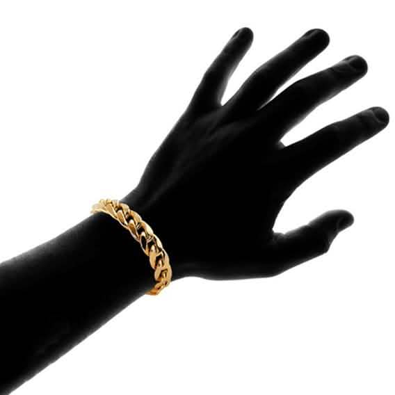 18K Gold Plated Cuban Chain Bracelet Jewelry - DailySale