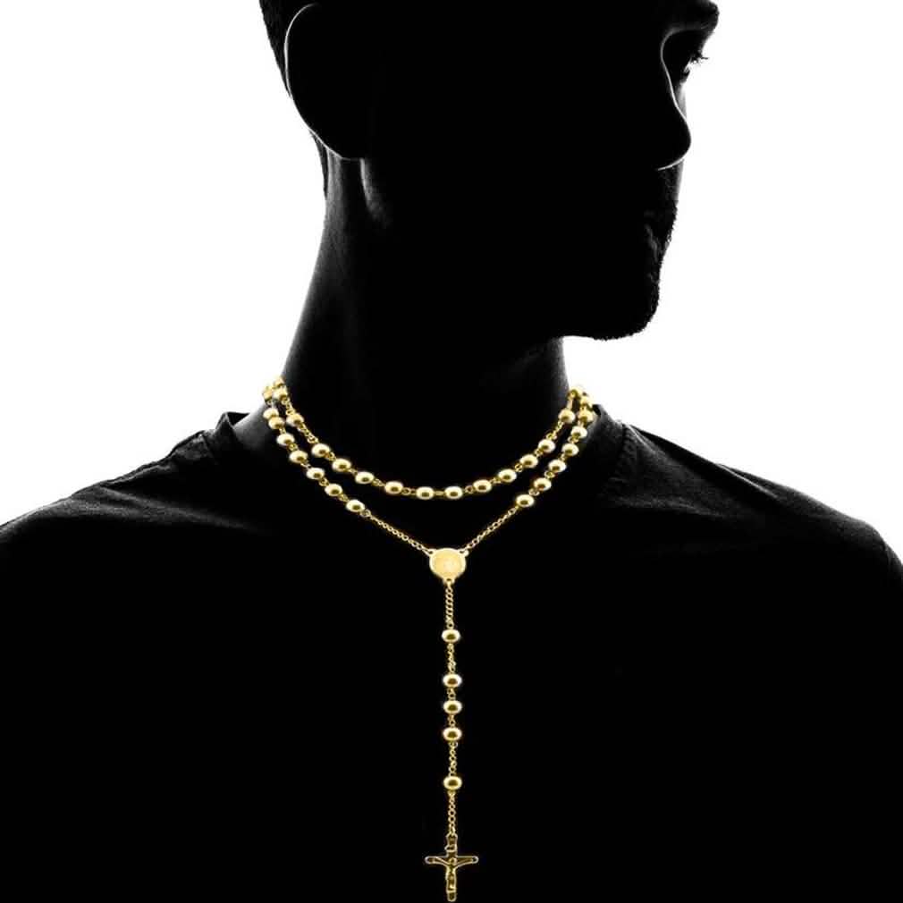 18K Gold Plated Diamond Cut Rosary Jewelry - DailySale