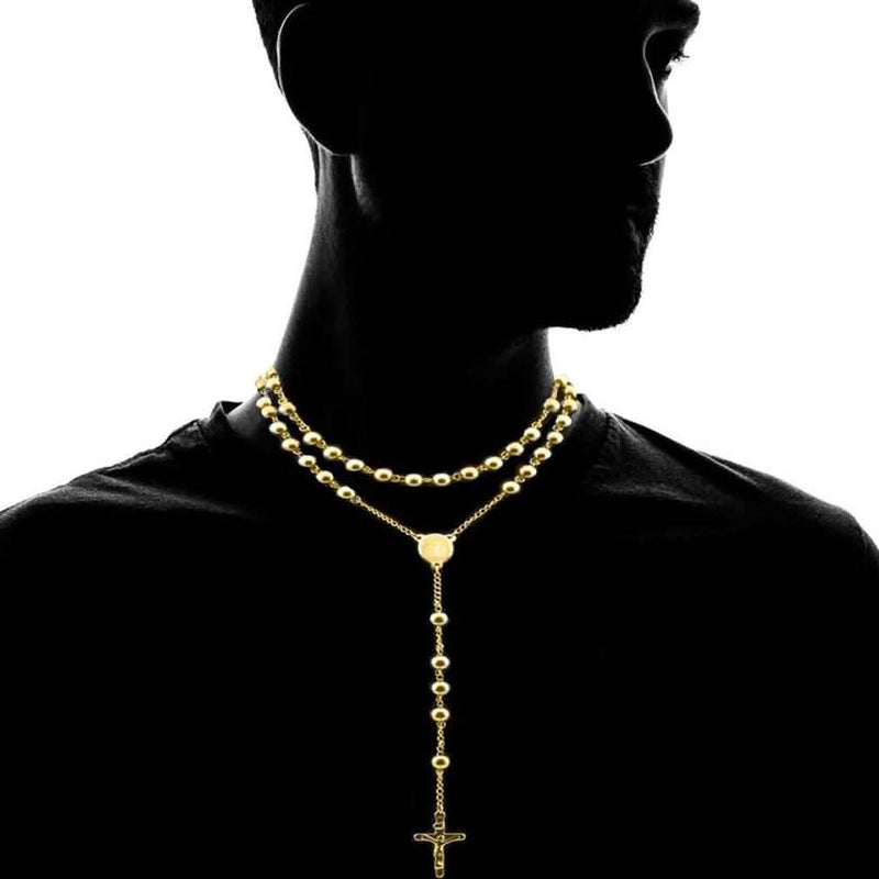 18K Gold Plated Diamond Cut Rosary Jewelry - DailySale
