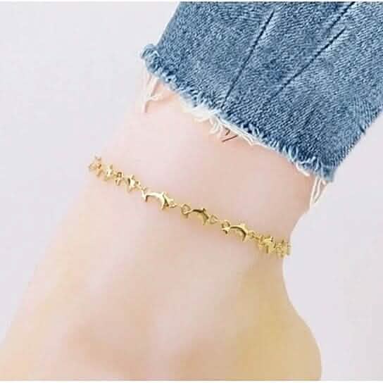 18k Gold Plated Dolphin Anklet Bracelets - DailySale