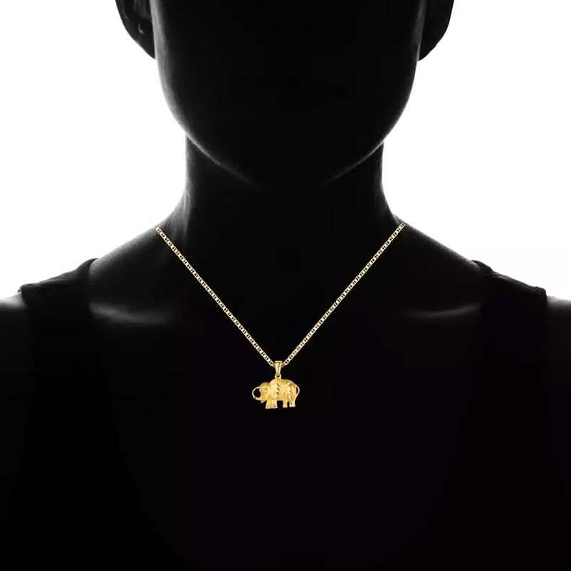 18K Gold Plated Happy Elephant Pendant Necklace Necklaces - DailySale