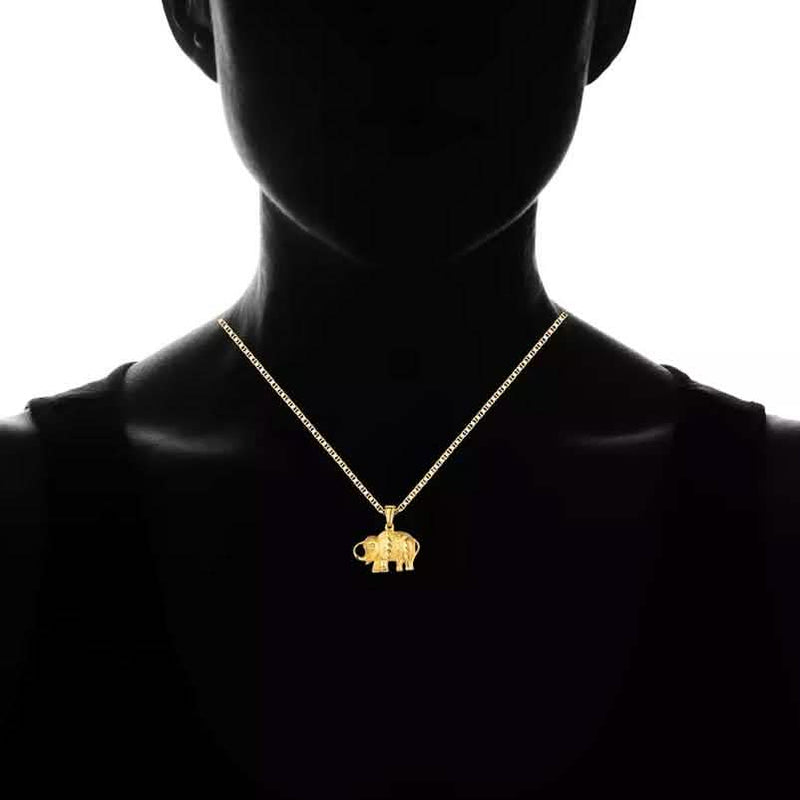 18K Gold Plated Happy Elephant Pendant Necklace Necklaces - DailySale