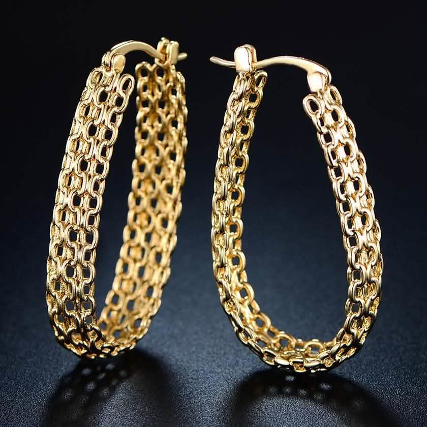 18K Gold Plated Hoop Earrings Jewelry - DailySale