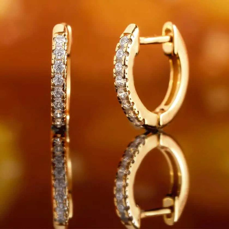 18k Huggie Earrings Made with Swarovski Crystal Earrings - DailySale