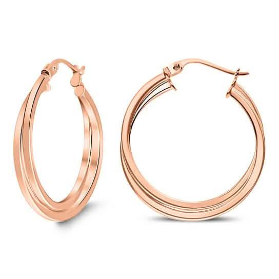 18K Rose Gold Interwind Hoop Earrings Earrings - DailySale