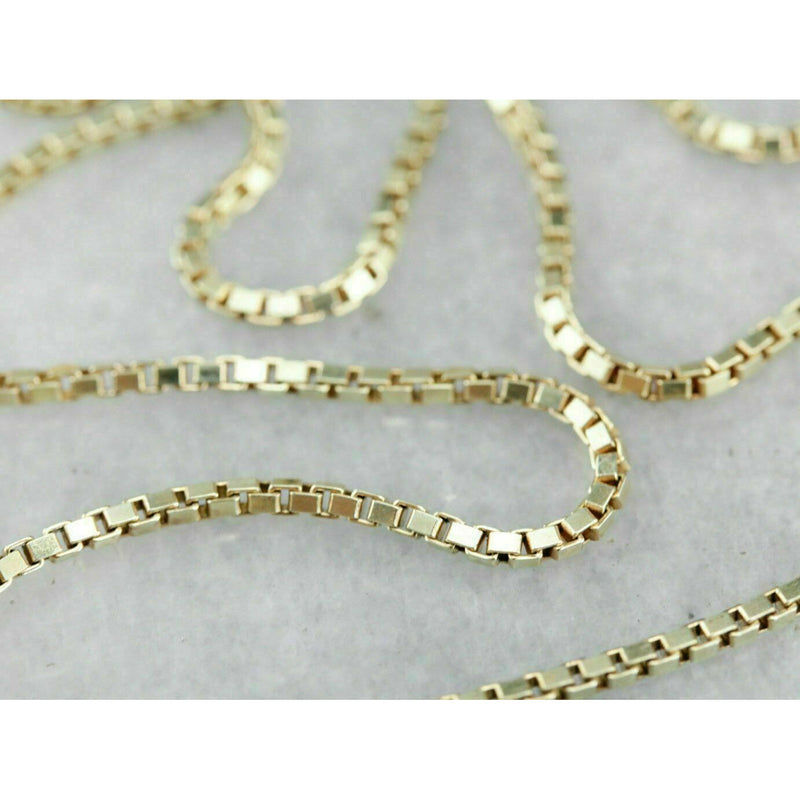 18K Solid Gold Box Chain Necklace Men And Women Necklaces - DailySale