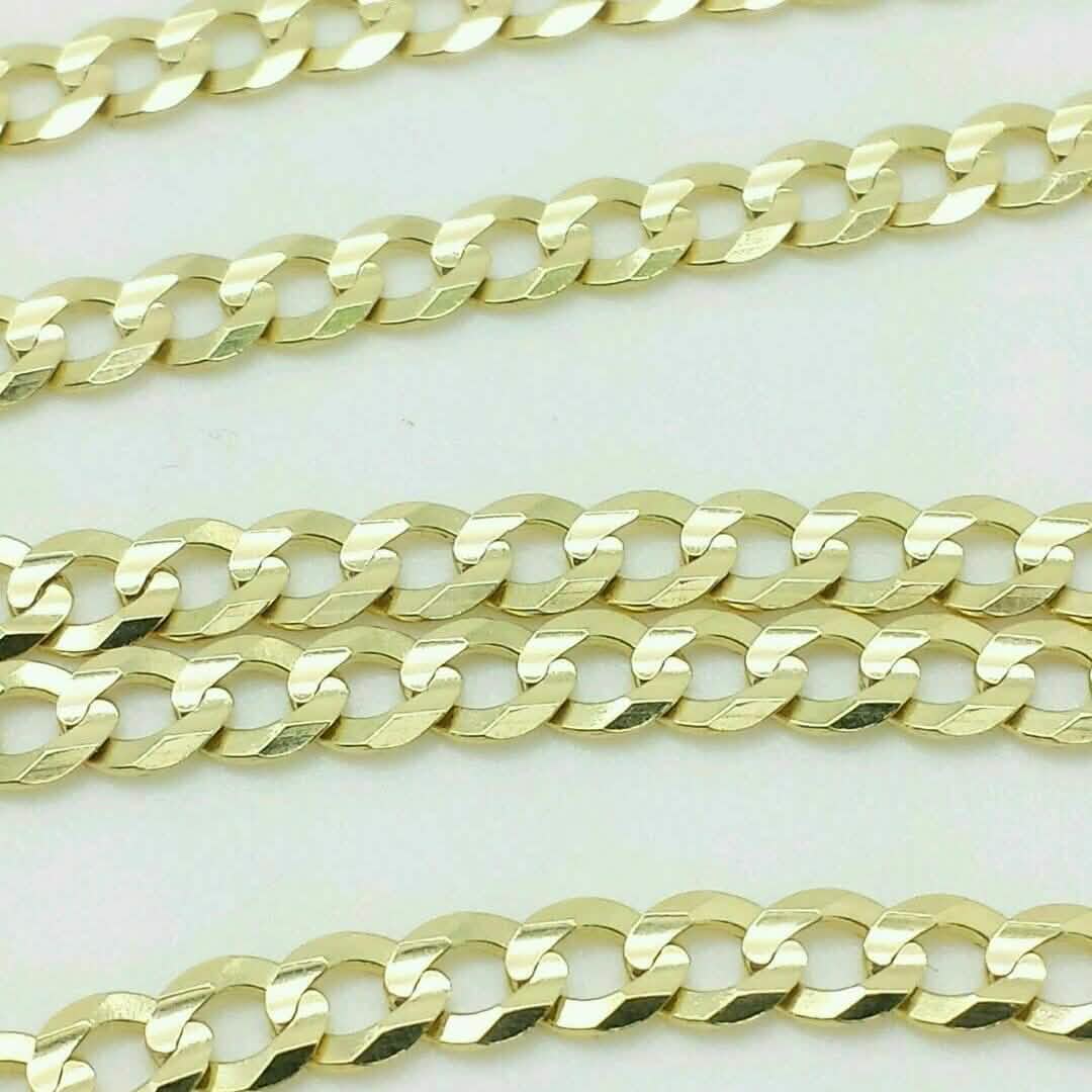18K Solid Gold Cuban Chain Necklace Men Women 4mm Necklaces - DailySale