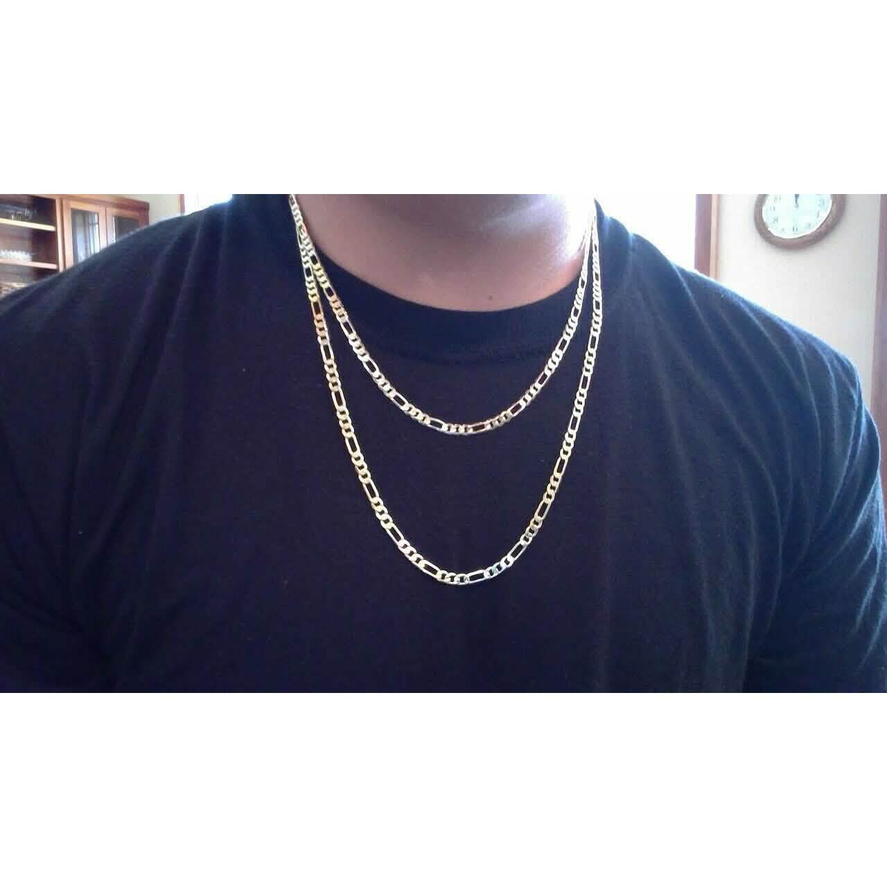 18k Solid Gold Figaro Chain 2.0mm Necklace Necklaces - DailySale