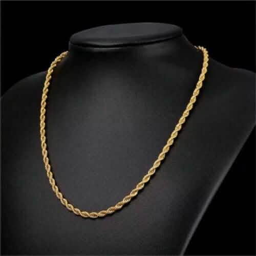 18K Solid Gold Rope Chain Necklace Necklaces - DailySale