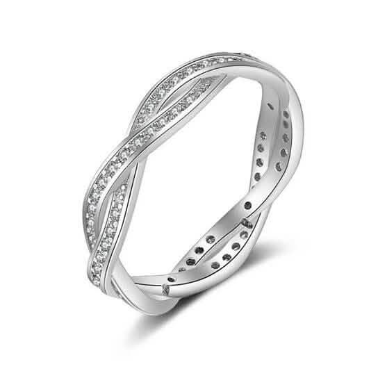 18K White Gold Braided Eternity Band Rings 6 - DailySale