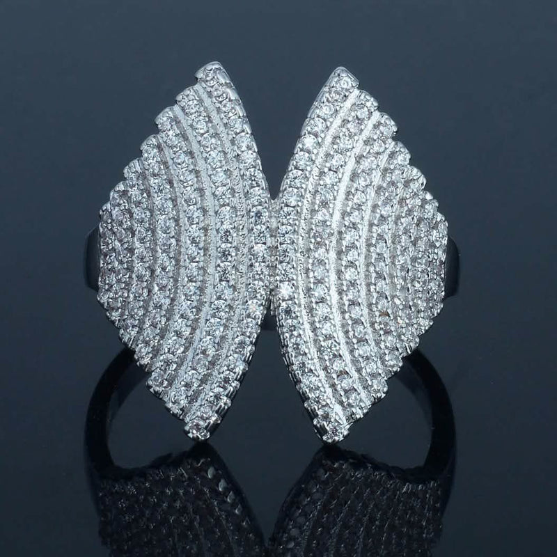 18K White Gold Plated Angel Wing Ring Rings 5 - DailySale
