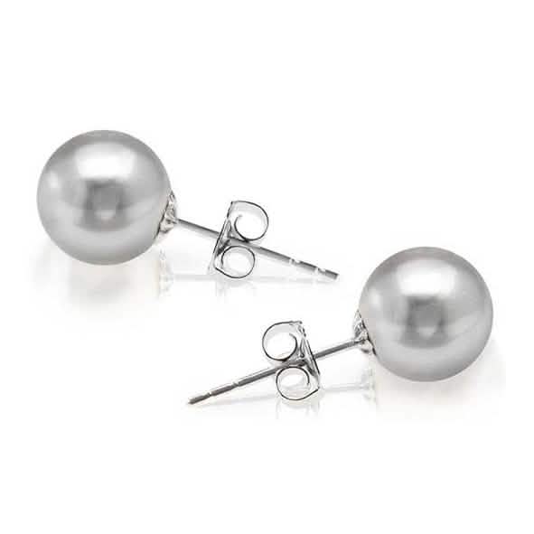 18K White Gold Plated Pearl Stud Earrings Earrings - DailySale