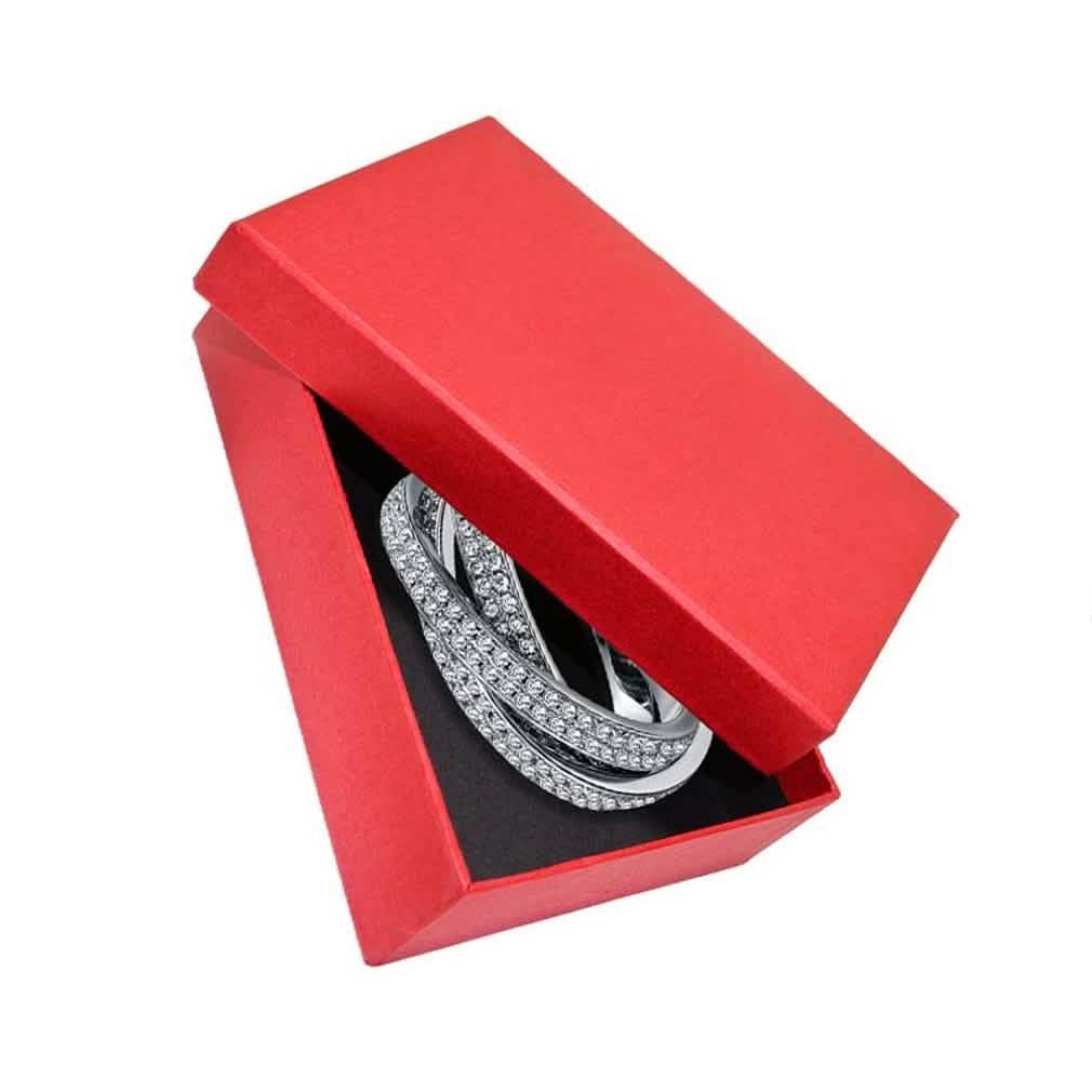 18K White Gold Plated Rolling Eternity Ring Made with Swarovski Elements Jewelry - DailySale