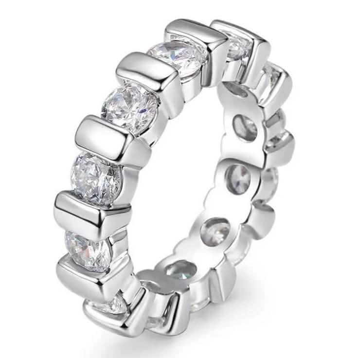 18k White Gold Round Cut Eternity Band Jewelry 6 - DailySale