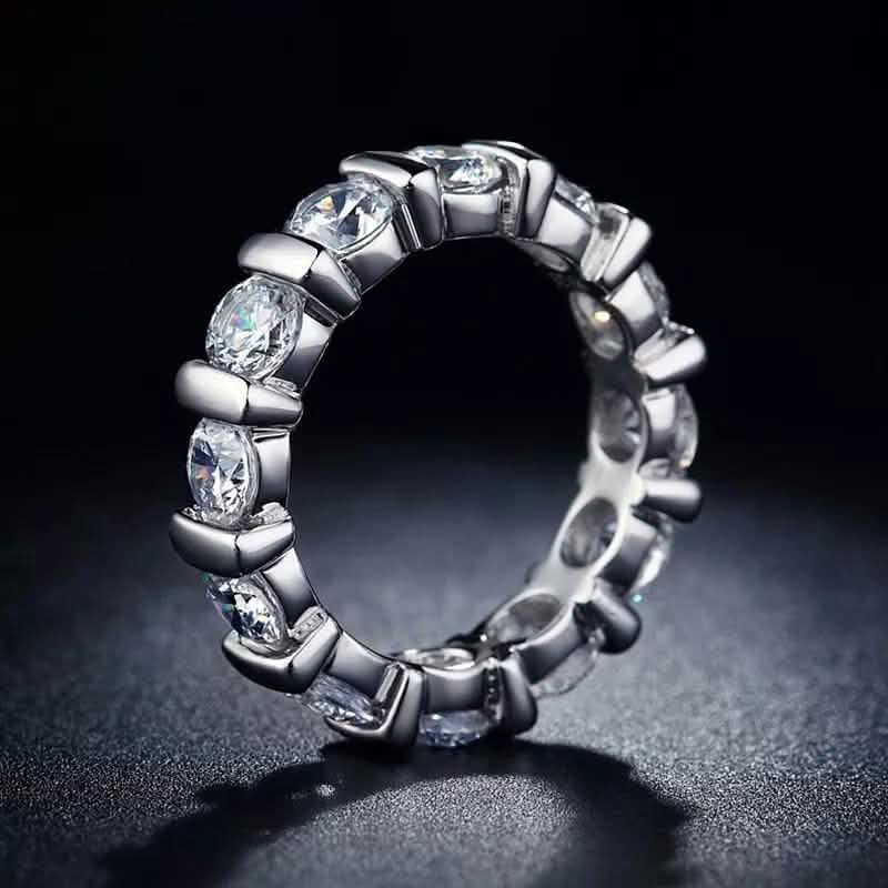 18k White Gold Round Cut Eternity Band Jewelry - DailySale
