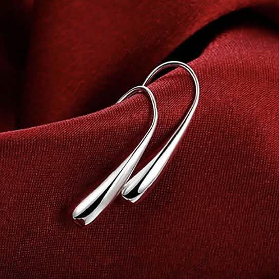 18K White Gold Tear Drop Earrings Earrings - DailySale