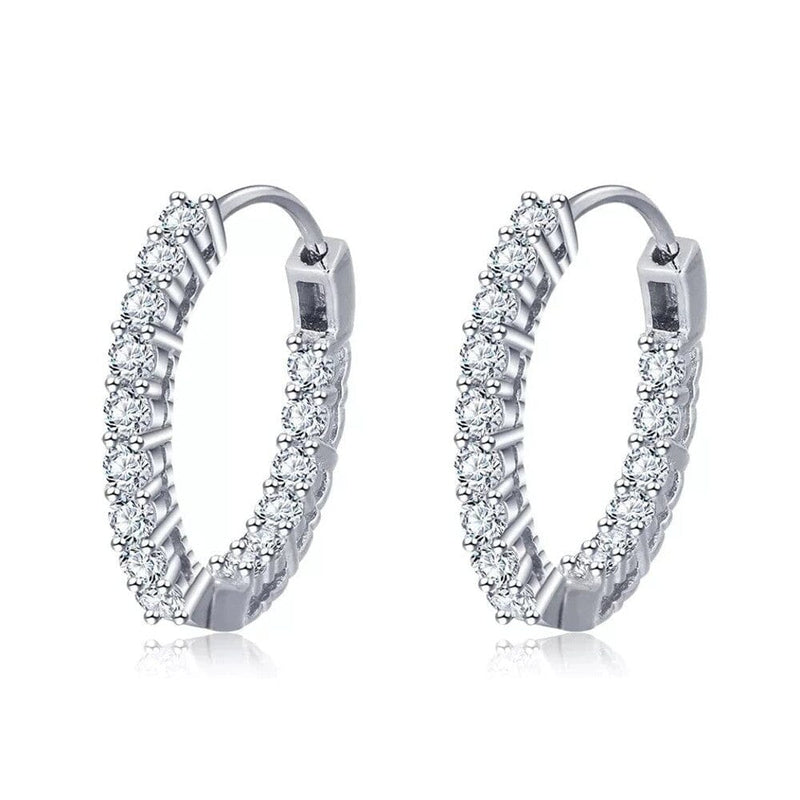 18kt Gold Plated Cubic Zirconia In And Out Hoop Earrings Earrings - DailySale