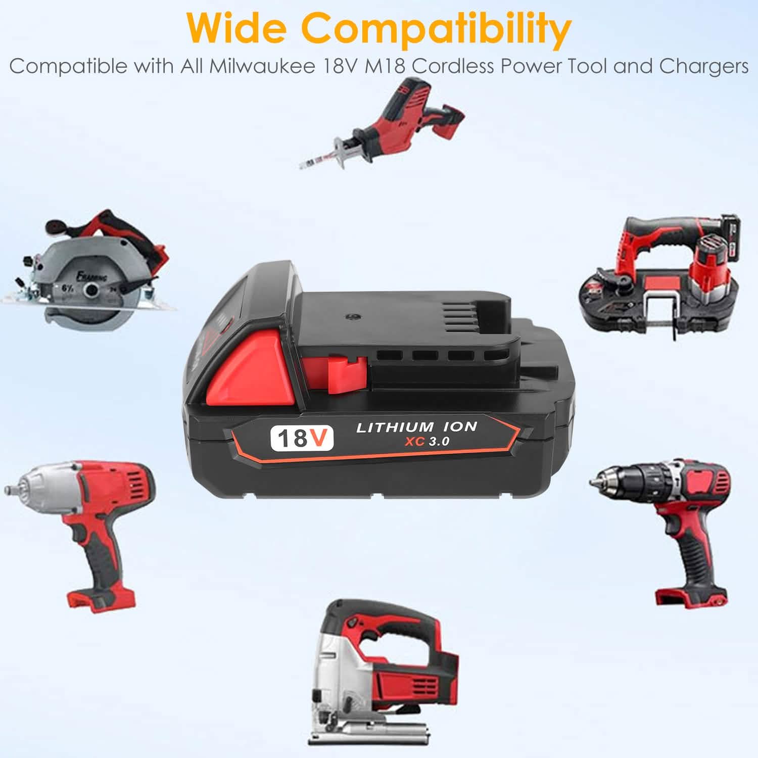 18V Battery Replacement Compatible with Milwaukee M18 Cordless Power Tool Home Improvement - DailySale