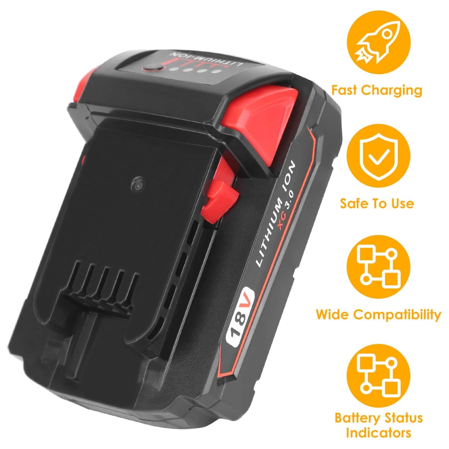 18V Battery Replacement Compatible with Milwaukee M18 Cordless Power Tool Home Improvement - DailySale