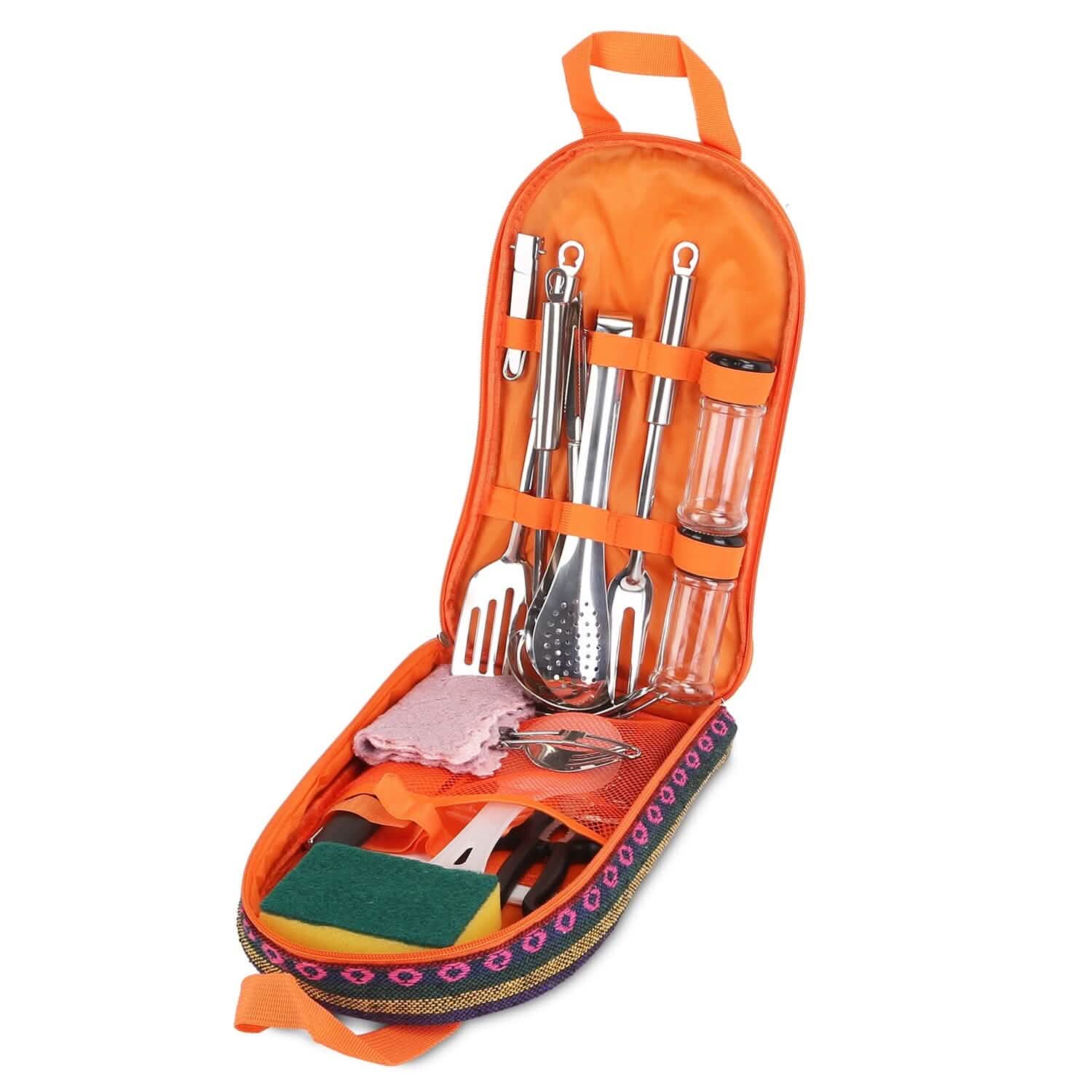 19-Piece: Camping Cooking Utensil Kit Portable Picnic Cookware Sports & Outdoors - DailySale