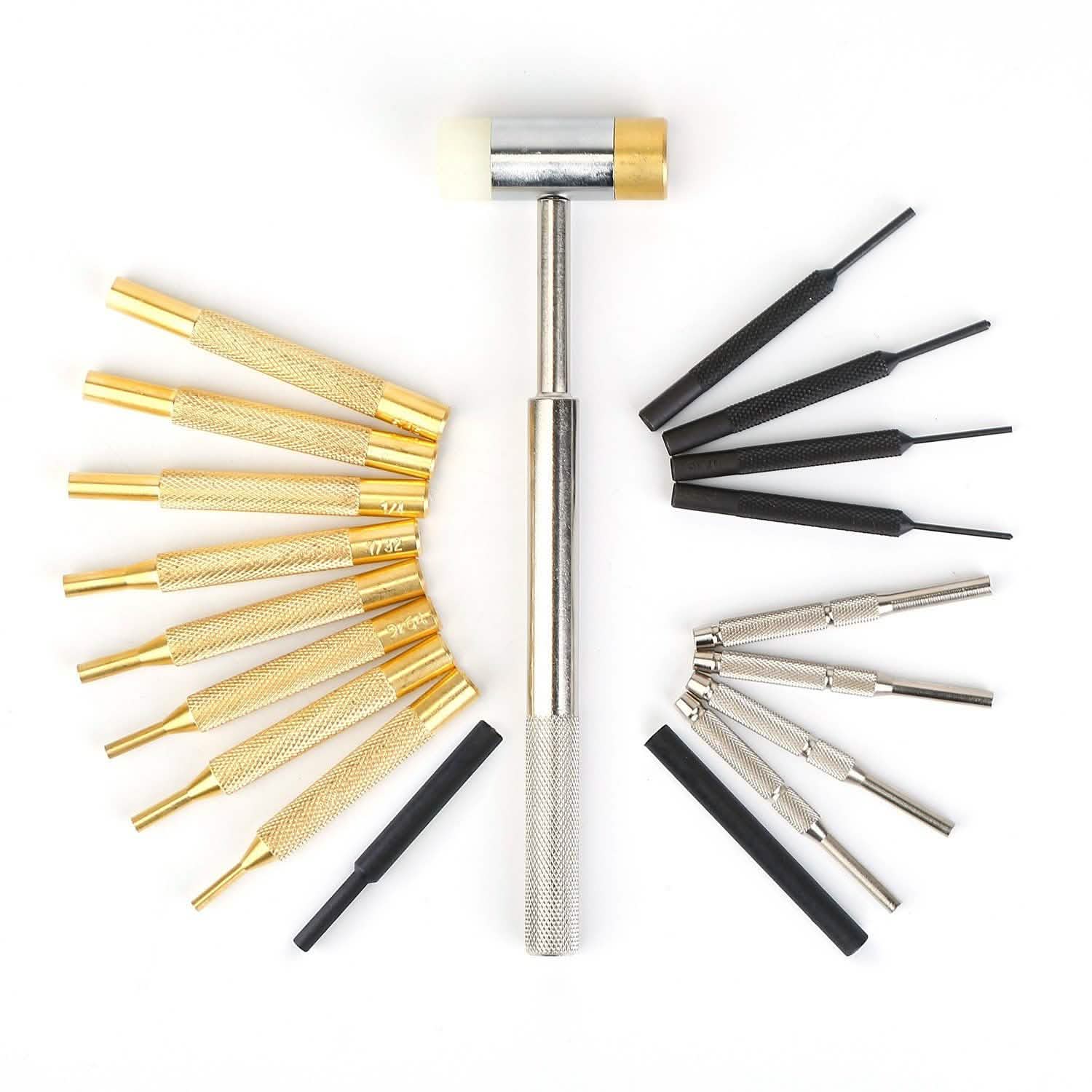 19-Piece: Hammer Punch Set Drift Pin Punch Kit with Portable Storage Box Tactical - DailySale