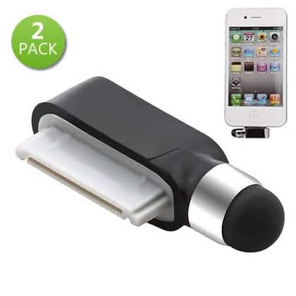 2-Pack: 2-in-1 Mini Stylus Dust Dock Cap for iPhone & iPad - DailySale, Inc