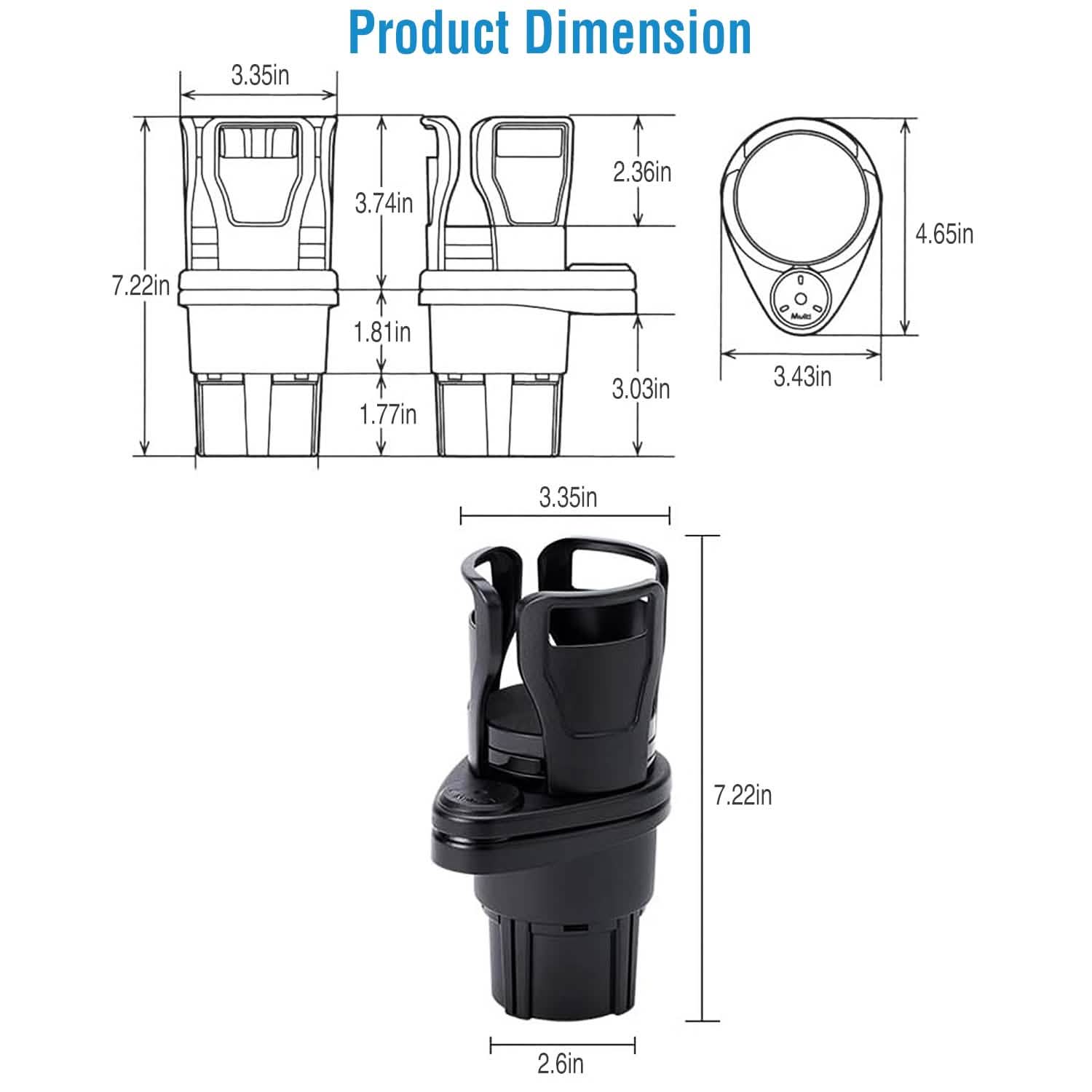 2-in-1 Car Cup Holder Extender Automotive - DailySale