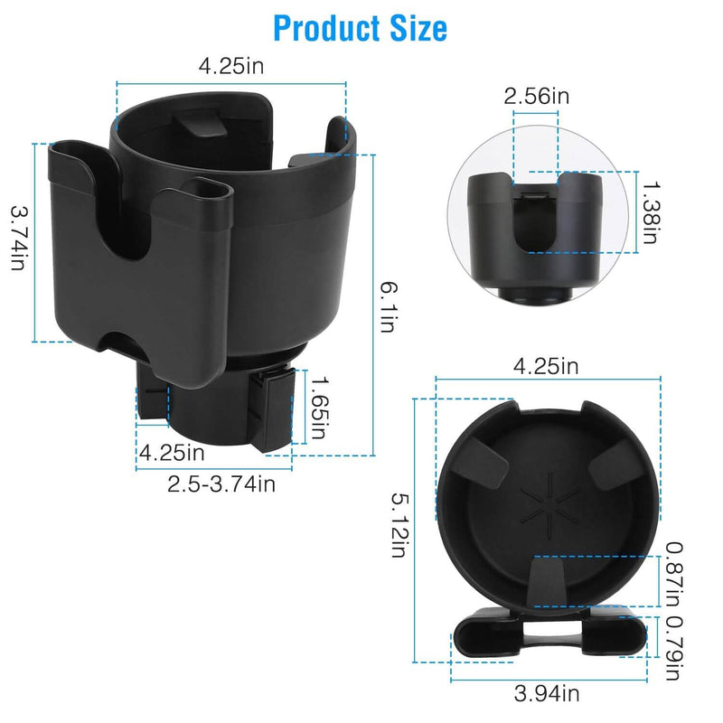2-in-1 Car Cup Holder with Phone Holder Adjustable Base Automotive - DailySale