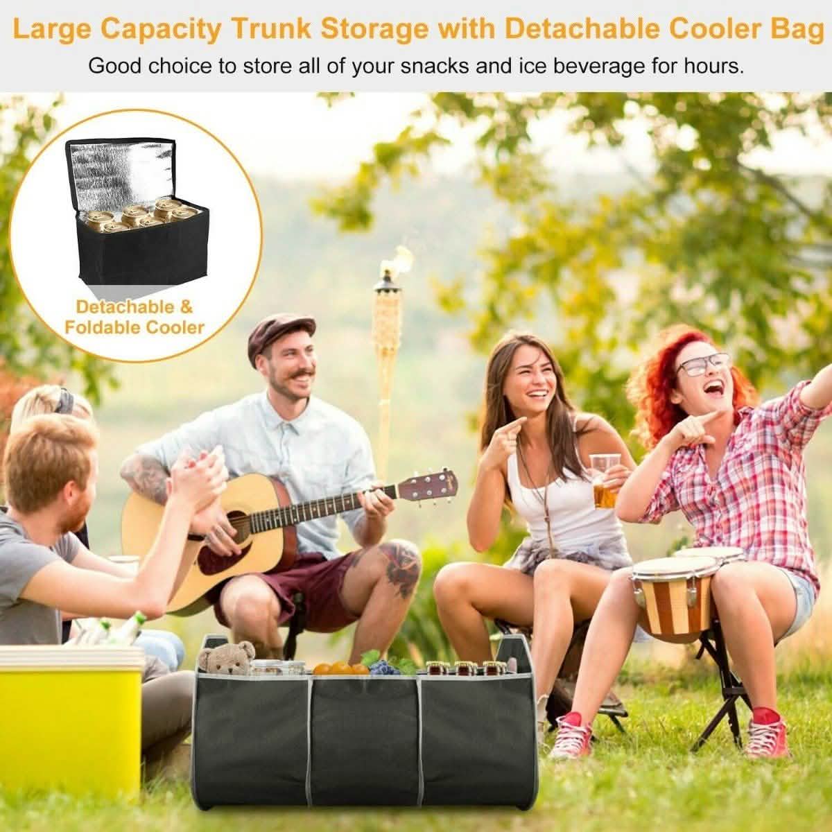 2-in-1 Collapsible Trunk Organizer with Removable Cooler Auto Accessories - DailySale