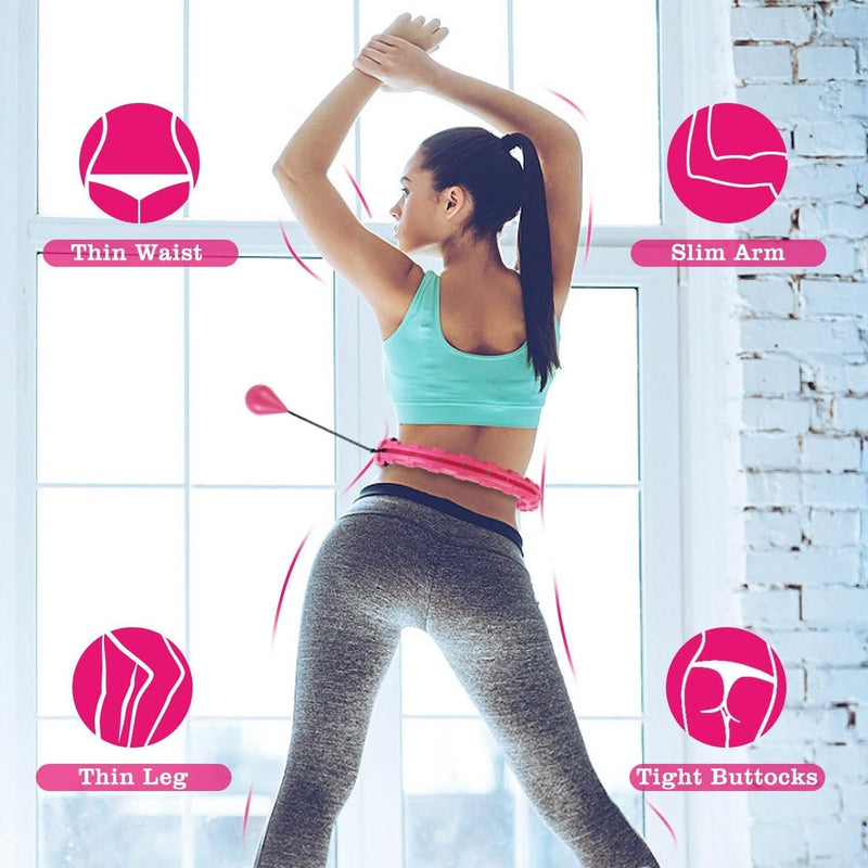 2-in-1 Fitness Hoop 24 Knots Abdomen Fitness Massage Hoops Weighted with 360 Auto Spinning Ball Detachable Knots Fitness - DailySale