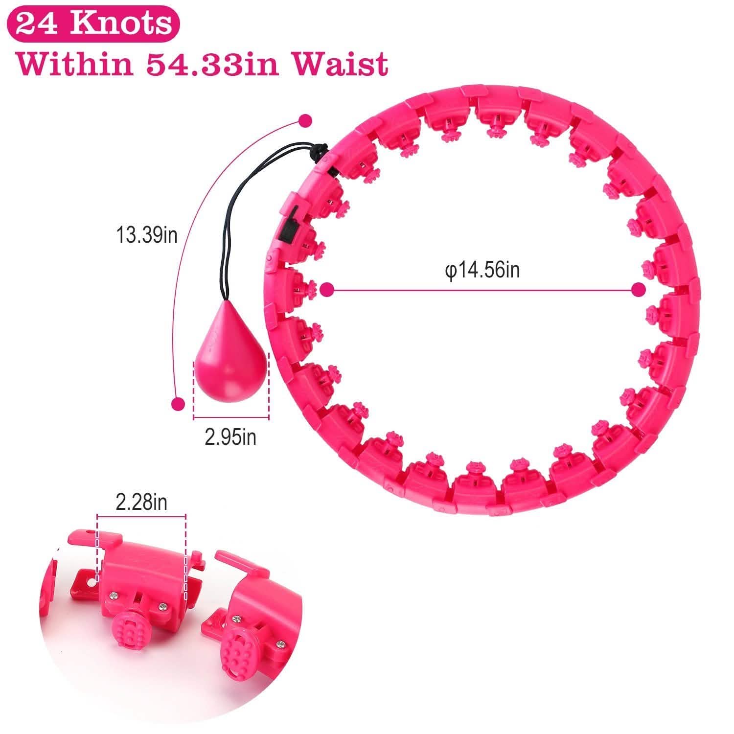 2-in-1 Fitness Hoop 24 Knots Abdomen Fitness Massage Hoops Weighted with 360 Auto Spinning Ball Detachable Knots Fitness - DailySale