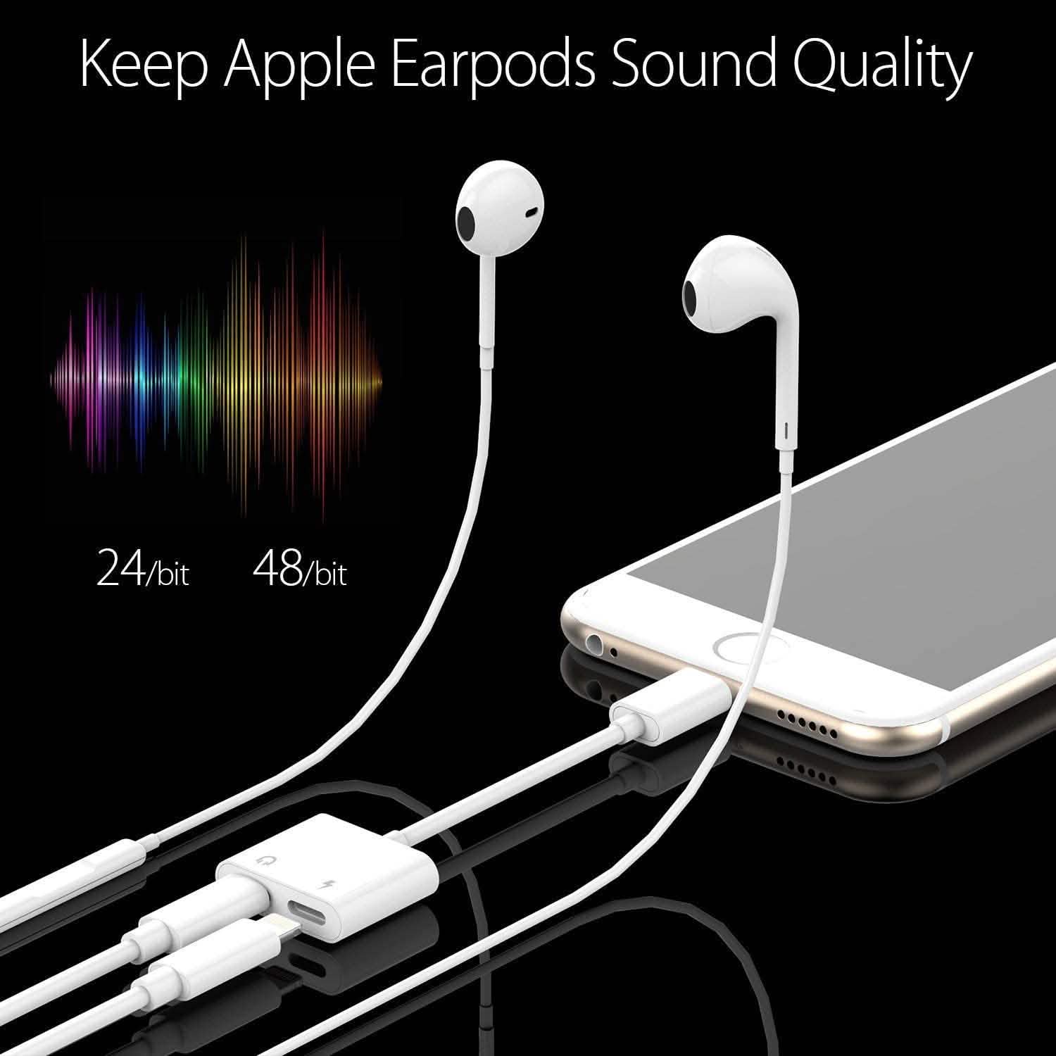 2-in-1 for Lightning Adapter For iPhone 7 8 Plus 10 X Mobile Accessories - DailySale