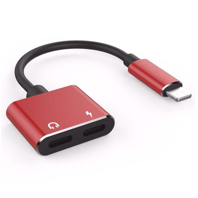 2-in-1 for Lightning Adapter For iPhone 7 8 Plus 10 X Mobile Accessories Red - DailySale