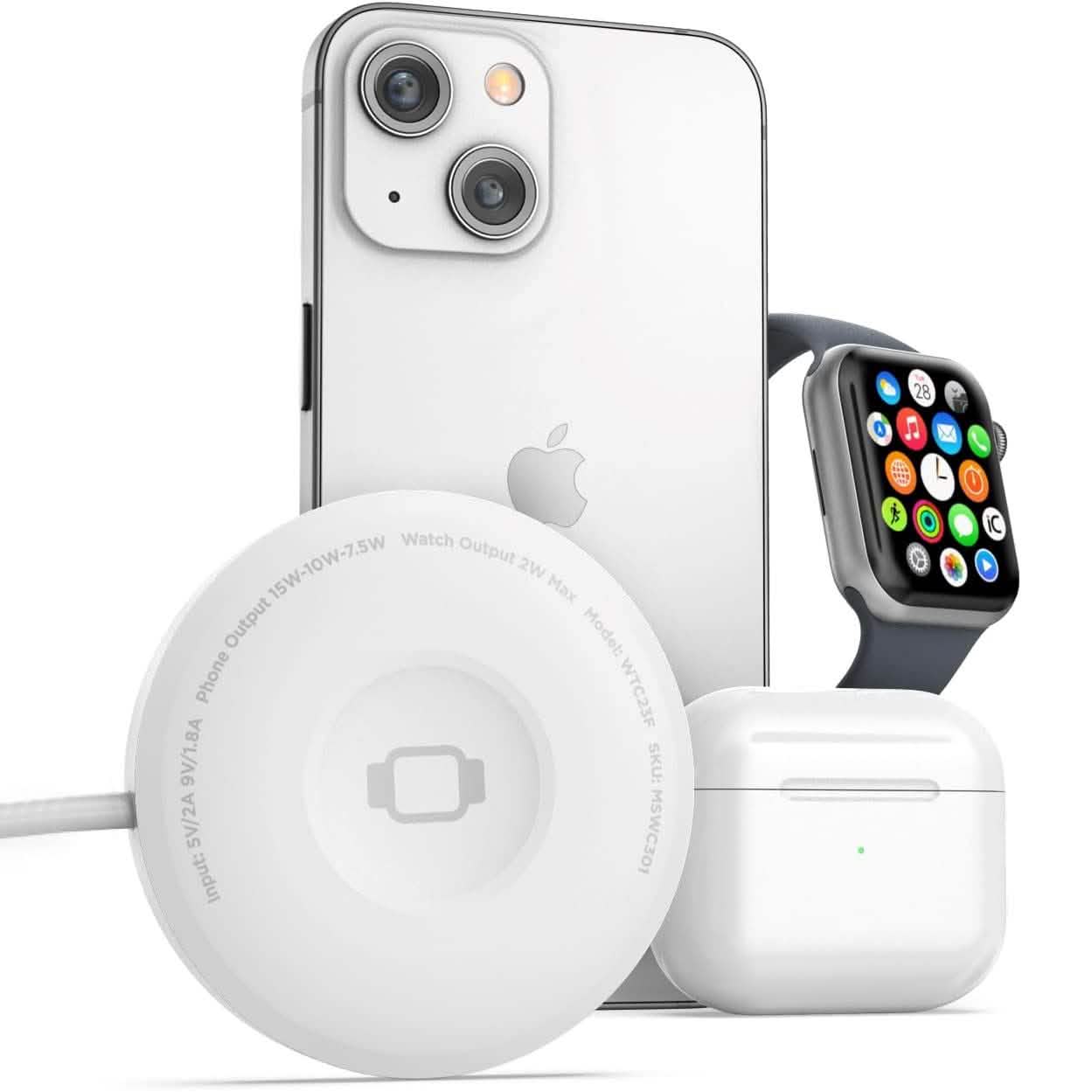 2-in-1 Magnetic Wireless Charger for Both Apple Watch and iPhone Mobile Accessories - DailySale