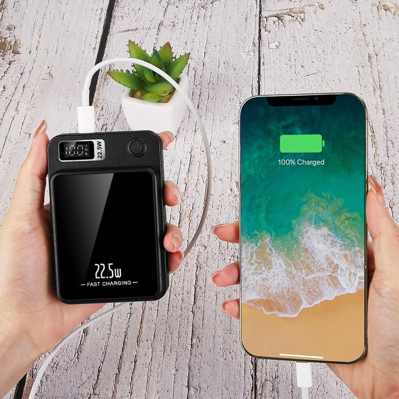 2-in-1 Magnetic Wireless Power Bank 10000mAh PD20W Fast Charger Mag Safe Mobile Accessories - DailySale