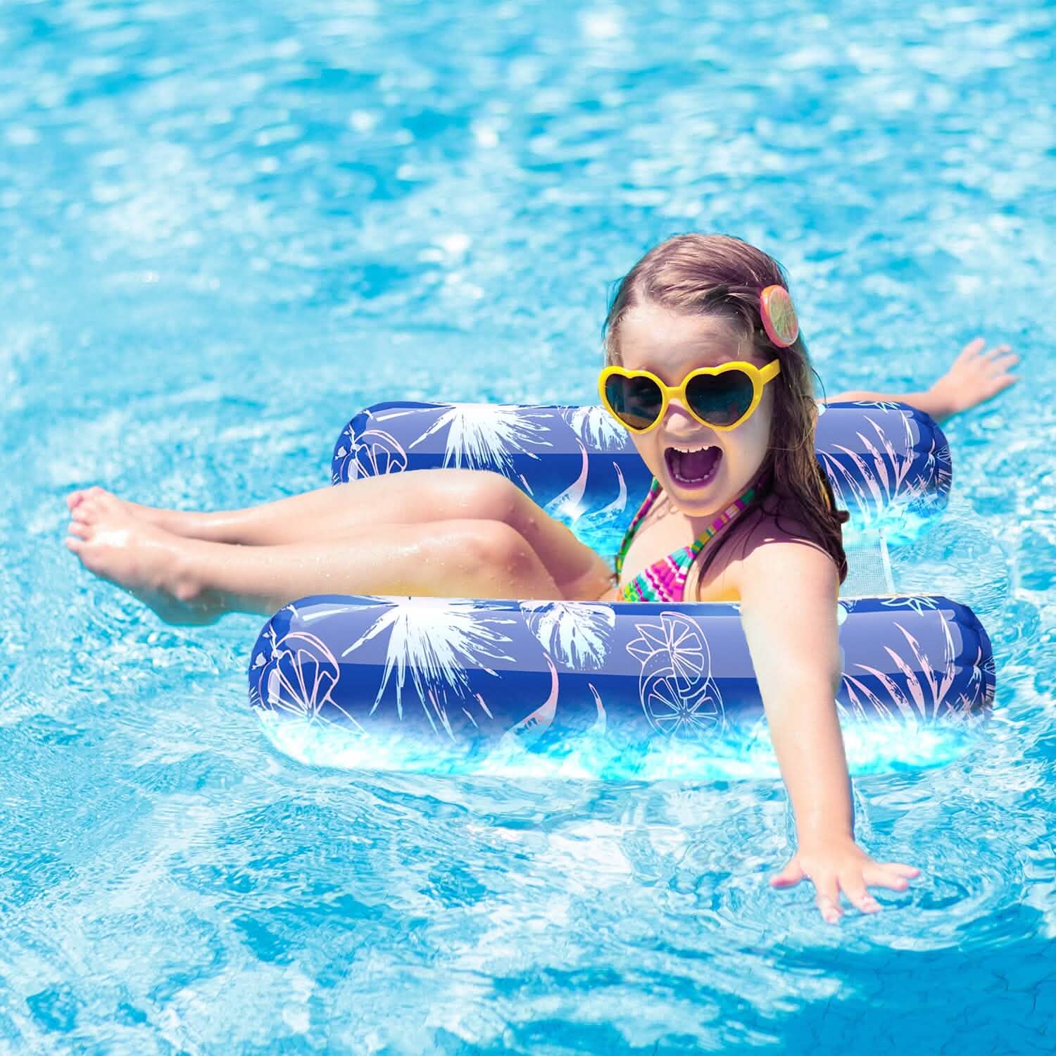 2-in-1 Pool Hammock Lounger and Chair Sports & Outdoors Dark Blue - DailySale