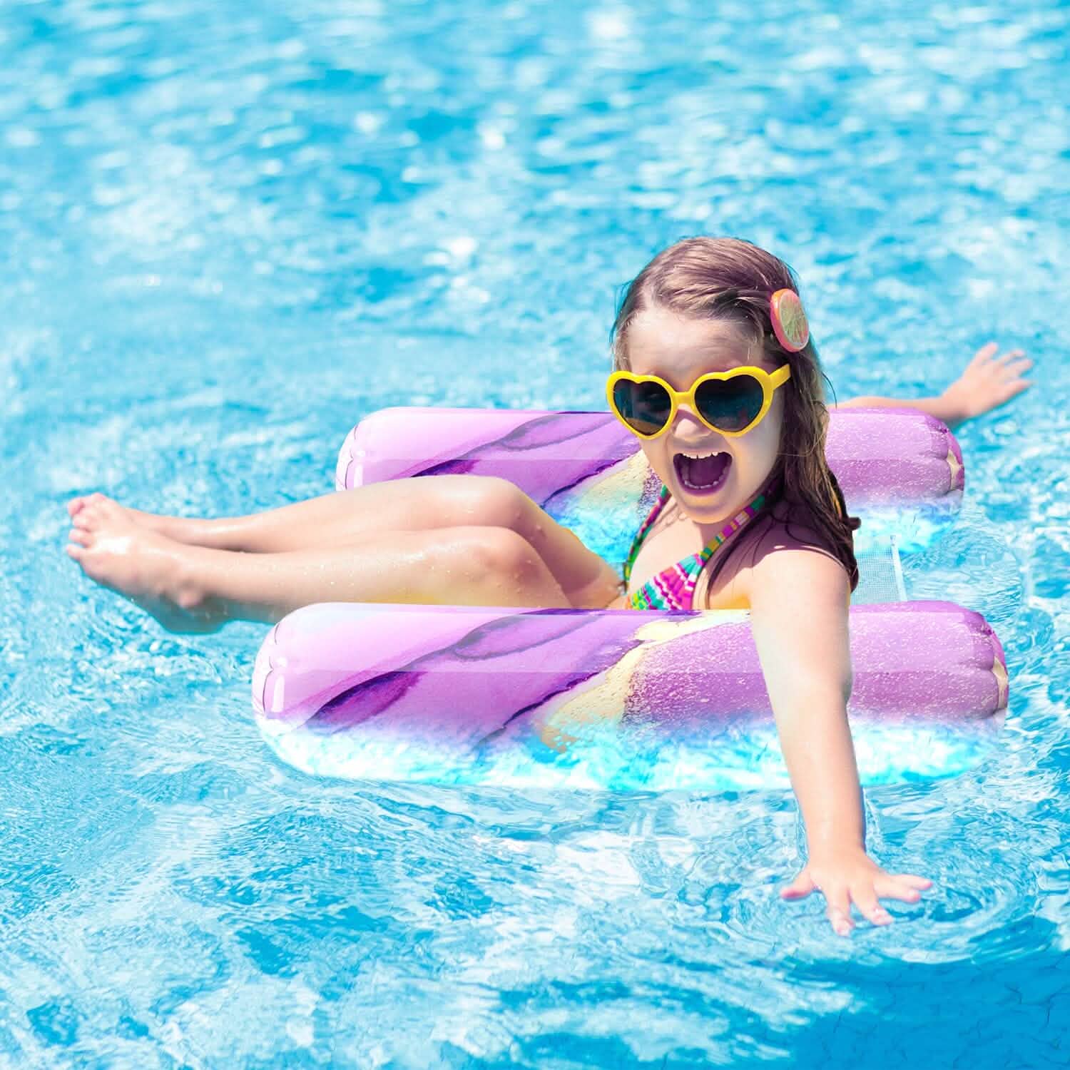 2-in-1 Pool Hammock Lounger and Chair Sports & Outdoors Purple - DailySale