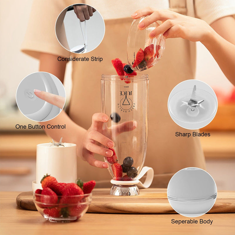 2-in-1 Portable Fruit Blender Rechargeable Kitchen Tools & Gadgets - DailySale