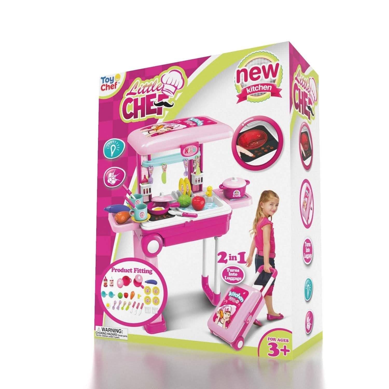 2-in-1 Pretend Play Game Travel Suitcase for Girls Toys & Games - DailySale