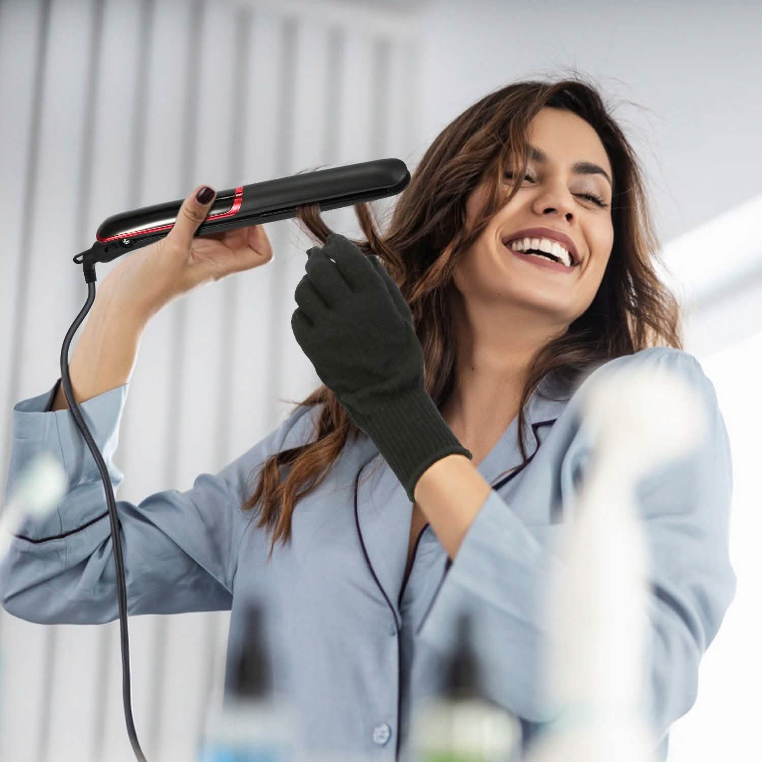 2-in-1 Twist Hair Straightener Ceramic Plate Hair Curler with Temperature Adjust LCD Display Beauty & Personal Care - DailySale