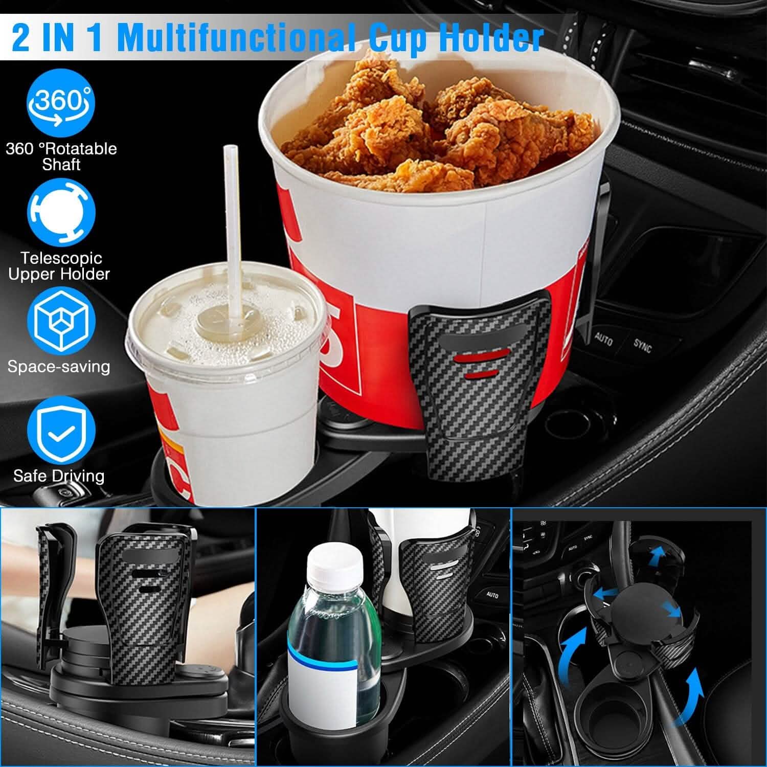 2-in-1 Universal Car Cup Mount Holder Automotive - DailySale