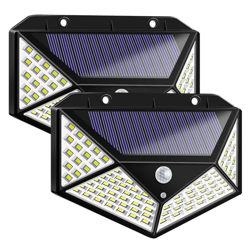 2-Pack: 100-LED Solar Powered Motion Sensor Lights With 270° Wide Angle Lighting & Decor - DailySale