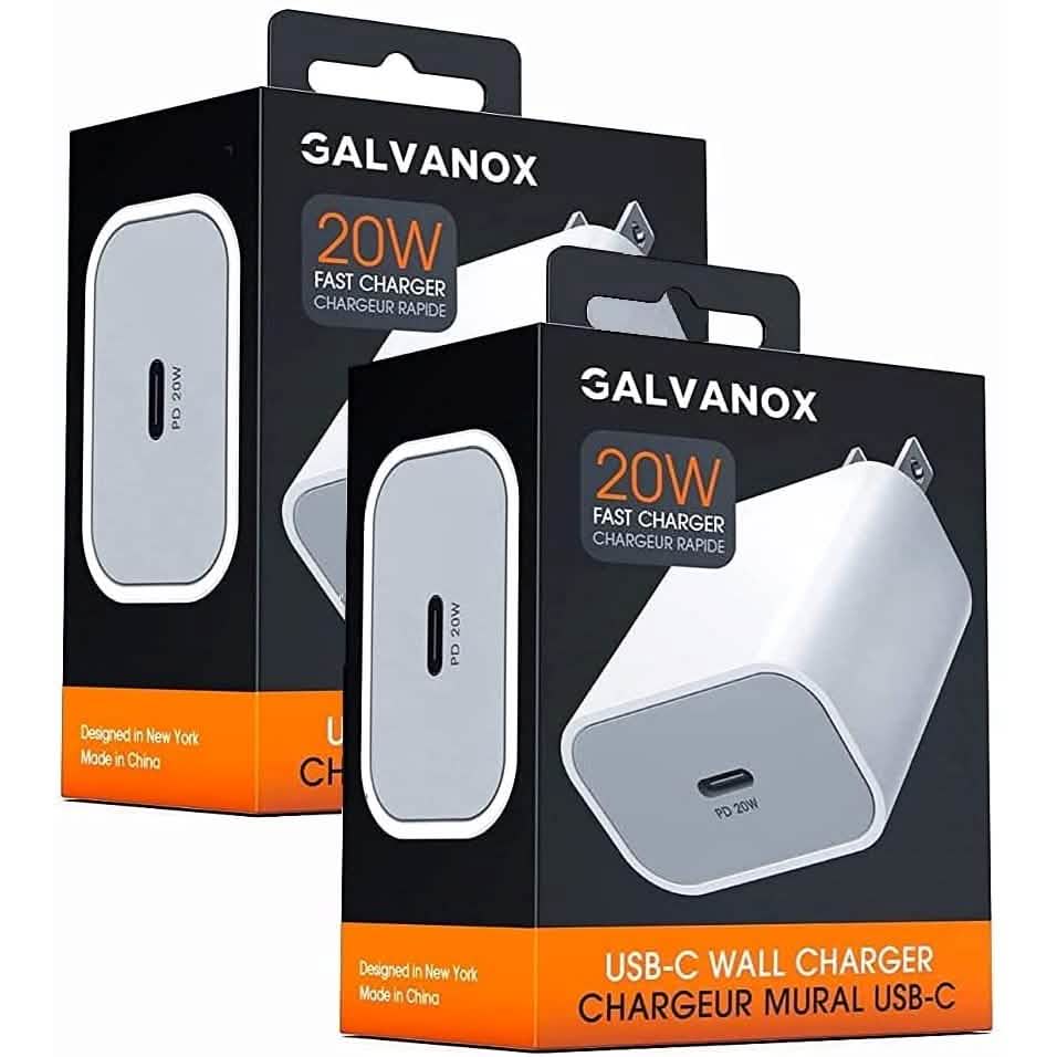 2-Pack: 20W USB-C Wall Charger Plug - Designed for Fast Charging Mobile Accessories - DailySale