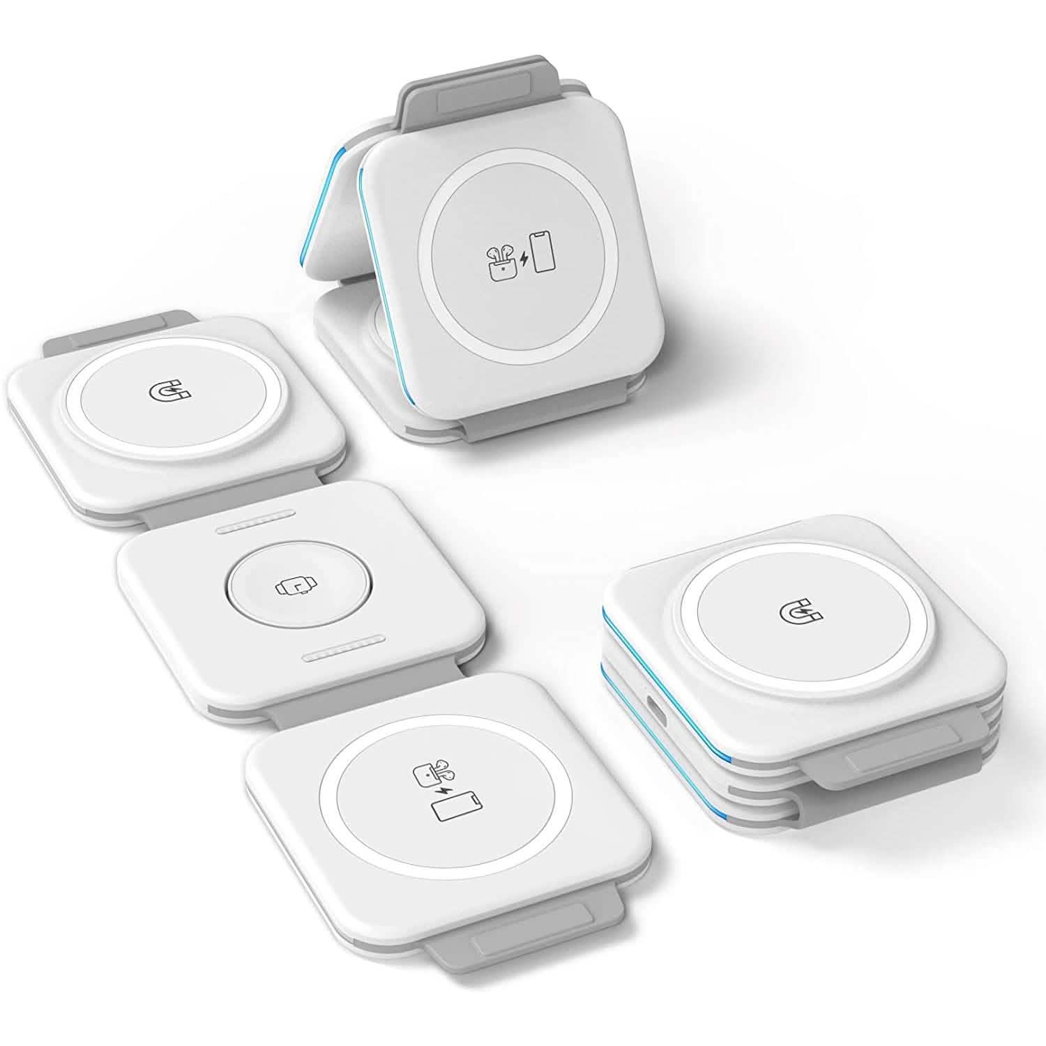 2-Pack: 3-in-1 Travel Charging Station for AirPods, Apple Watch and iPhone Mobile Accessories - DailySale